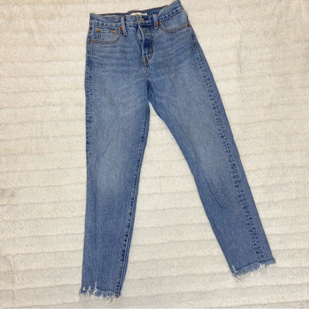 Levi’s Premium Wedgie High Rise Button Fly Raw Hem Jeans
